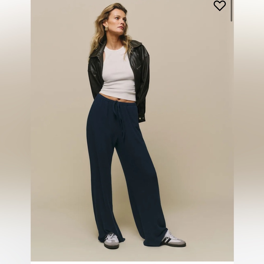 Reformation Olina Knit Pant in Midnight